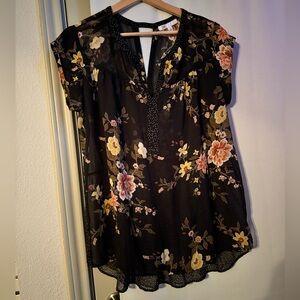 Sheer floral blouse